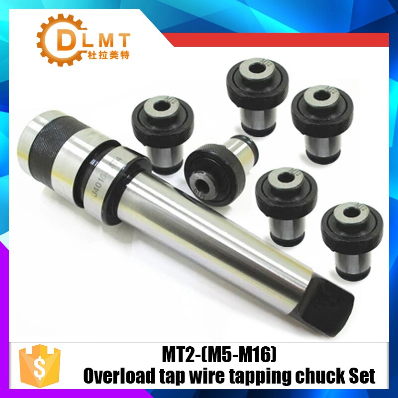 Overload tap wire tapping chuck Set M5-M16 with MT2 Taper Tap Rod