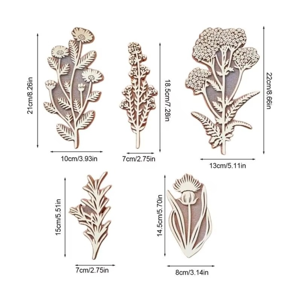 Floral Stamps Wooden Plant Stamp Decorative Handmade Flower Art Craft Wood Stamps Scrapbooking Paper Herbarium Stamp