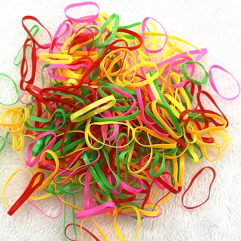 200pcs--1000pcs Colourful Rubber Ring Disposable Elastic Hair Bands Ponytail Holder Rubber Band Scrunchies Kids Hair Accessories: camel / 15mm