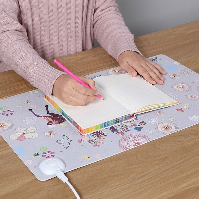 Multi Function Computer Keyboard Heating Pad Winter Warmer PU Table Mouse Pad Waterproof Electric Heating Desk Mat for Office