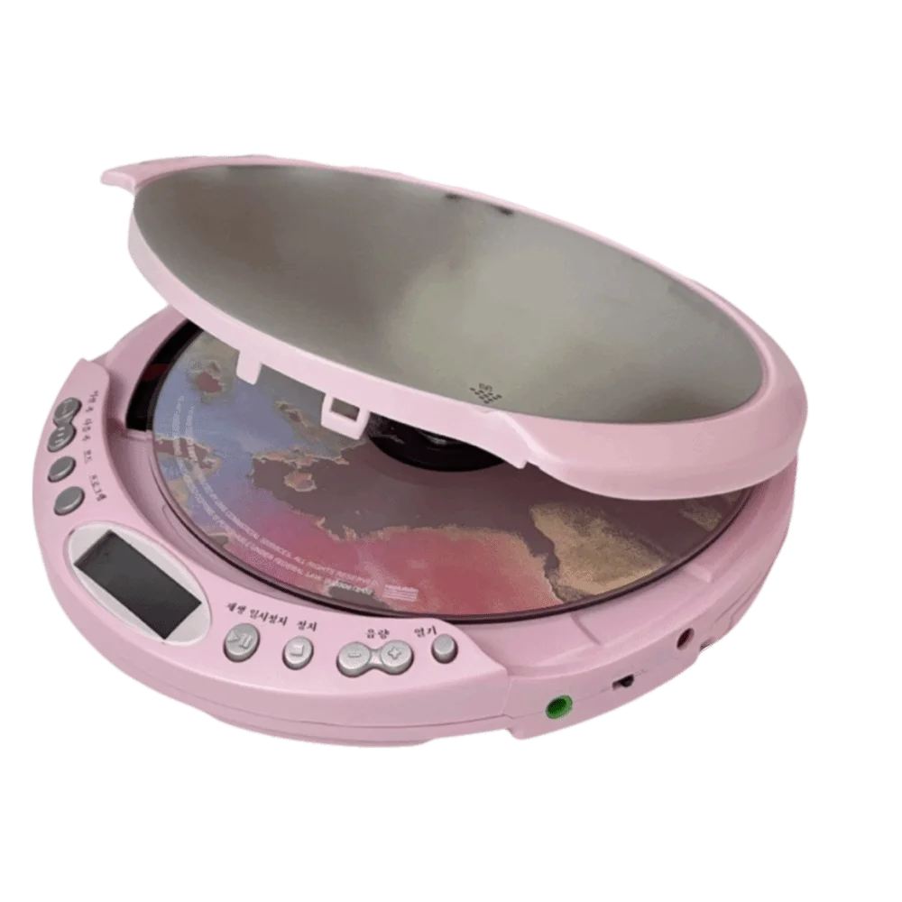 LCD Screen Display Portable CD Player Sound USB Port Bluetooth Player Looping Function Music Player: green