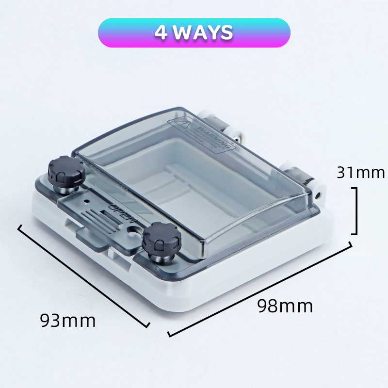 Transparent IP67 Waterproof Protective Window Cover Circuit Breaker Switch Box Protection Electric Junction Box Panel Cover: 4-Way