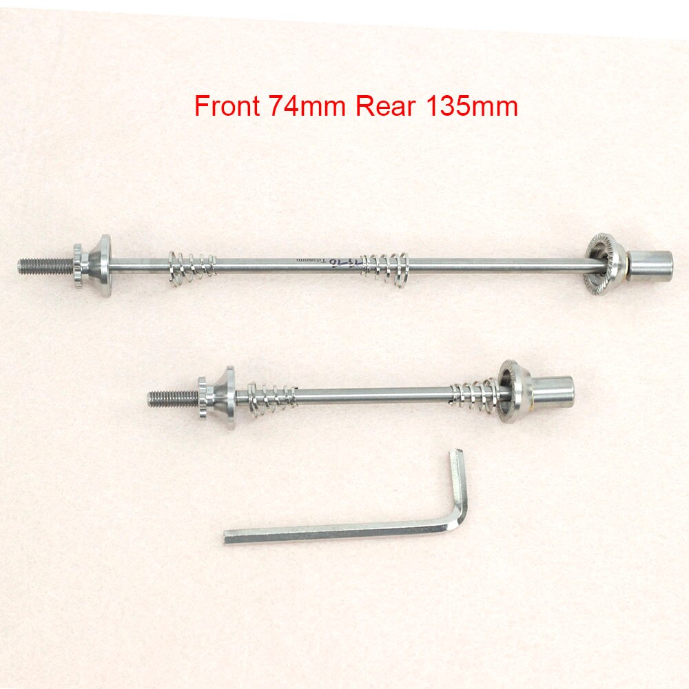 Titanium Skewers Ti Quick Release MTB Road Folding Bike Hex M4 74mm 100mm 130mm 135mm MTB Slow Release QR Skewer: full ti 74mm 135mm
