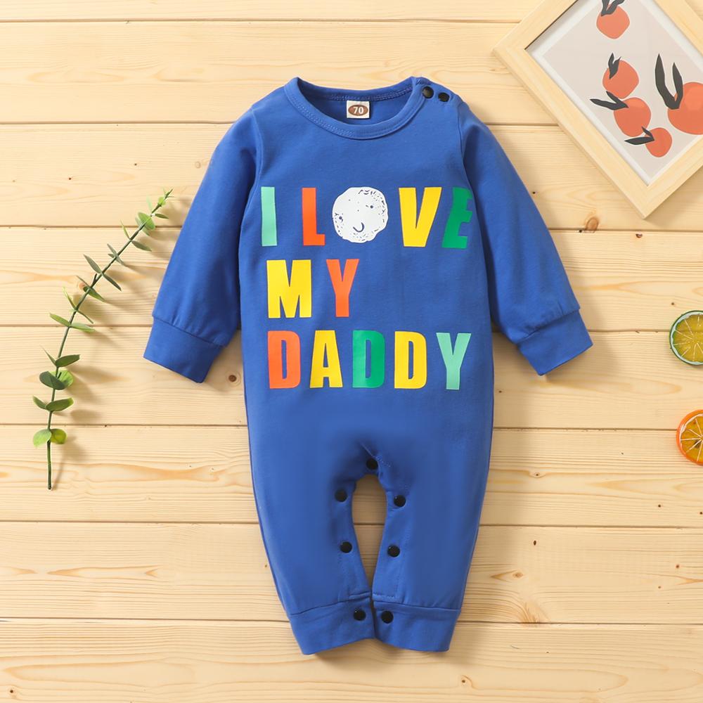 PatPat 2020 Nuova Primavera e L' Autunno Del bambino AMO IL MIO papàÀ Lettera Tuta per il bambino Ragazzo Tute Vestiti