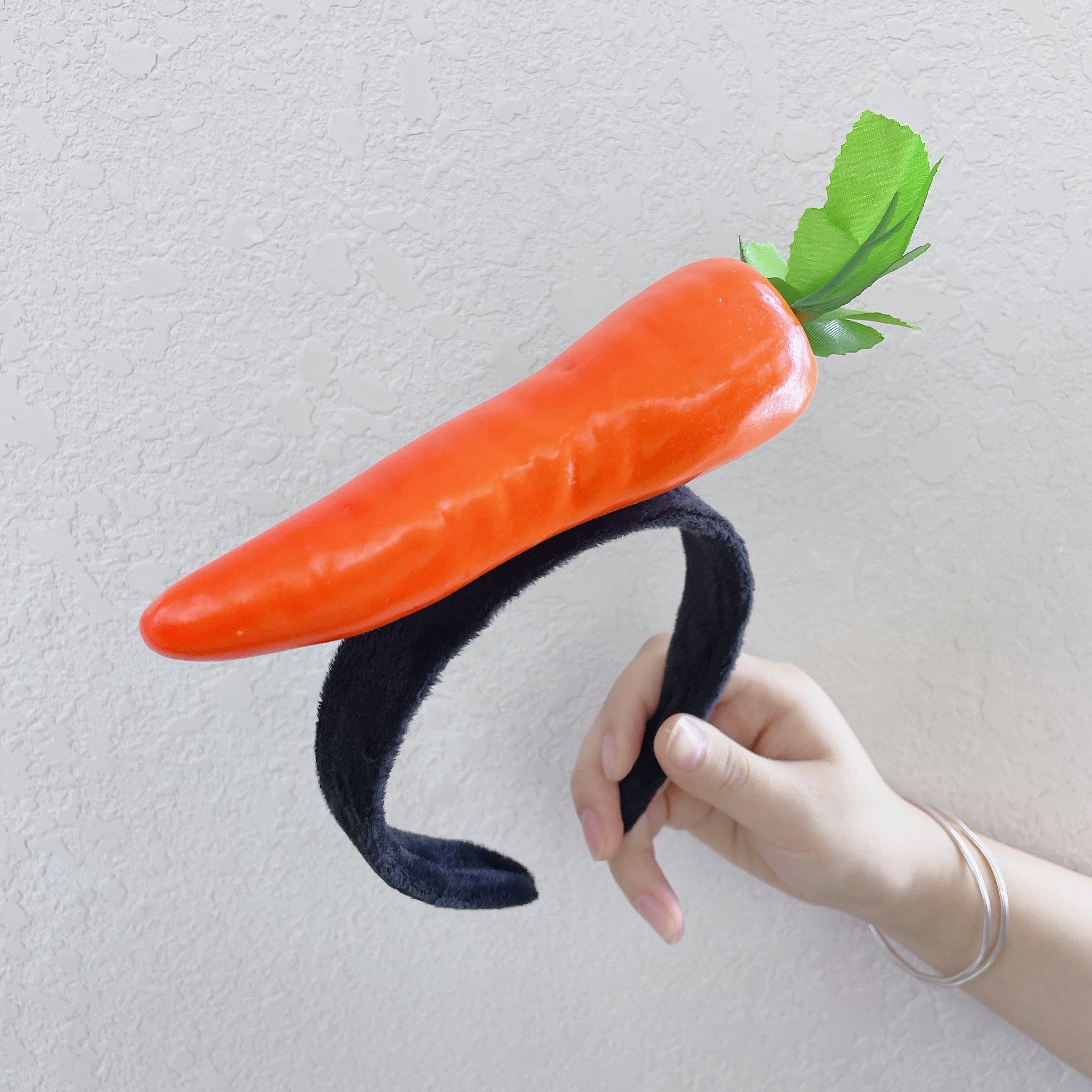 Divertido aro para el pelo tipo sándwich, diademas para frutas y verduras, diadema para de Cosplay para mujeres y niñas, tocado de felpa, accesorios para el cabello: Gris