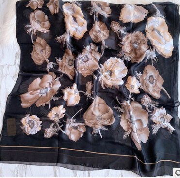 Strand sommer bufanda mujer tynn solkrem kvinner skjerf kvinnelig strandhjul skrive ut simulering silke foulard hijab skjerf sjal: 4
