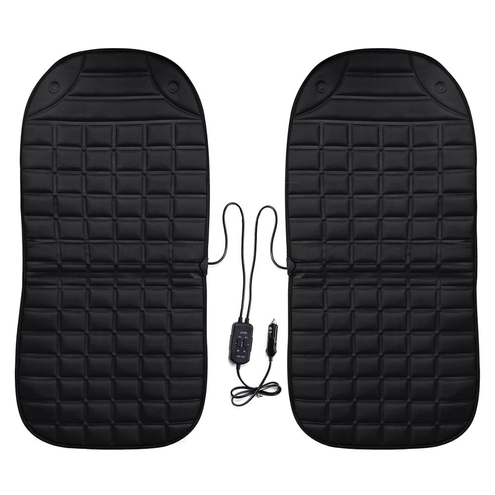 Verwarmde Stoelverwarming 2 Stuks In 1 Snelle Verwarmde Verstelbare Auto Heater Auto Elektrische Verwarmde Zetel Auto Styling Winter Pad kussens Auto: Black for 2pcs
