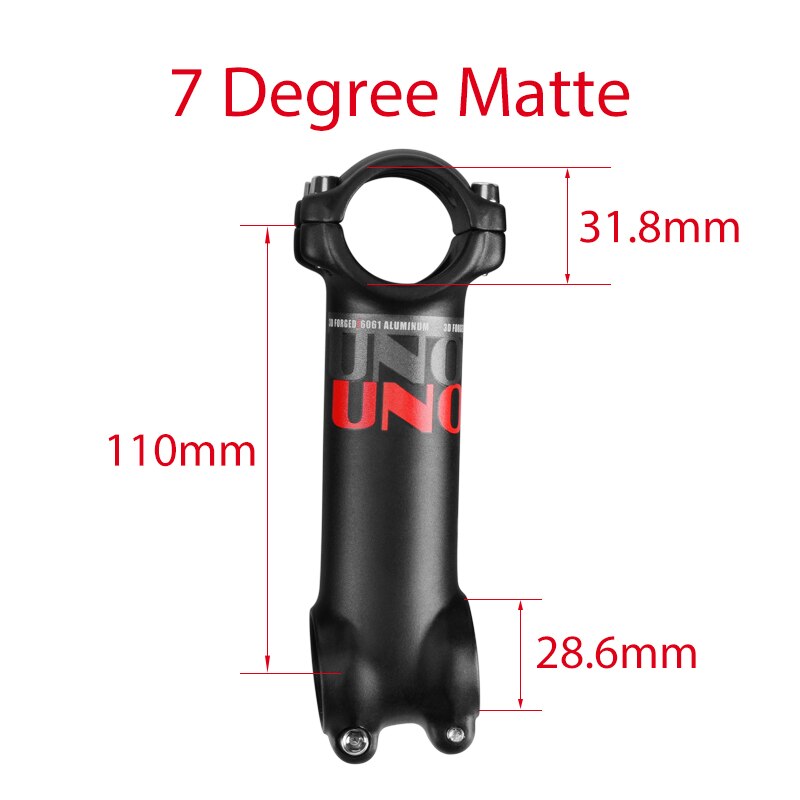 7Degree UNO Bicycle Stem Mountain Road Bike Stem Ultralight Stem 31.8mm Handlebar Stem 60 70 80 90 100 110 120 130mm Bike Stem: 31.8x110mm 7 red