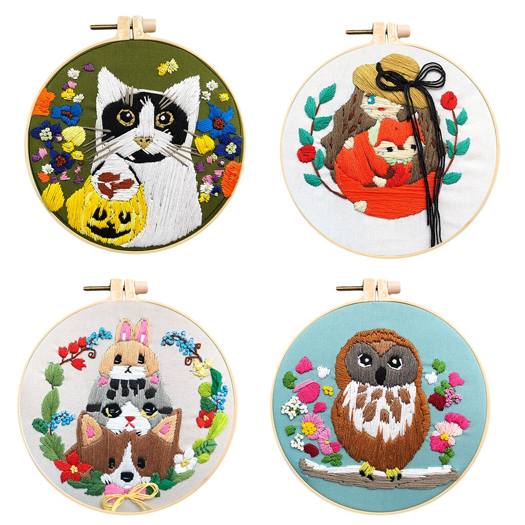 Beginner Embroidery Kit Hand Embroidery Kit with Embroidery Hoops in