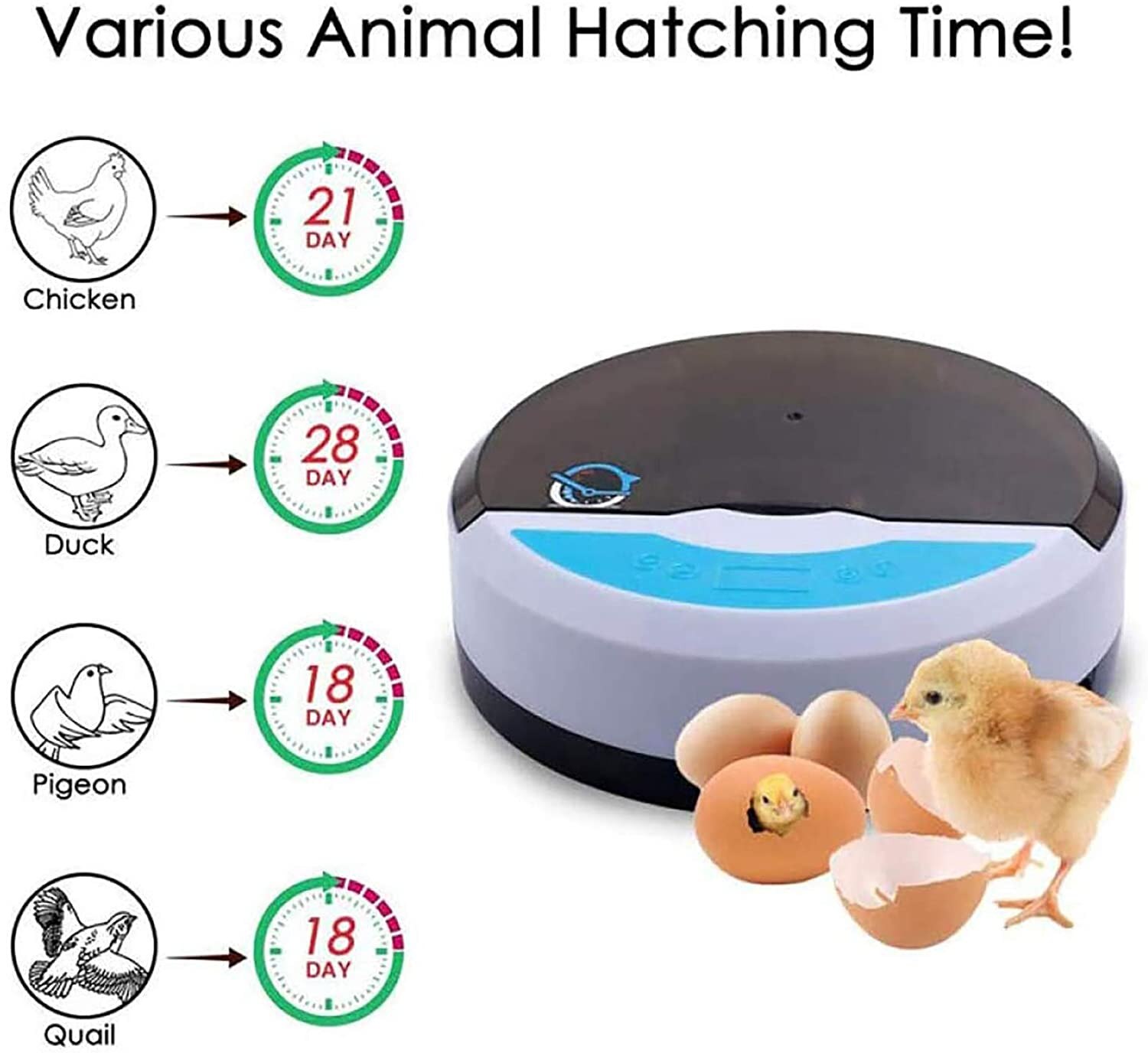 9 egg incubator poultry mini incubator semi-automatic digital temperature control farm incubator chicken duck bird pigeon