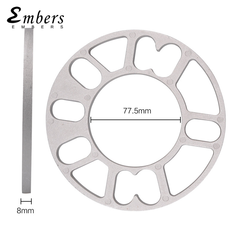 Espaciadores de rueda de aleación de aluminio, adaptadores de cubo de neumático de junta de 3mm, 5mm, 6mm, 8mm y 10mm para 4x100, 5x108, 5x112, 5x114,3, 5x120 (2 piezas)