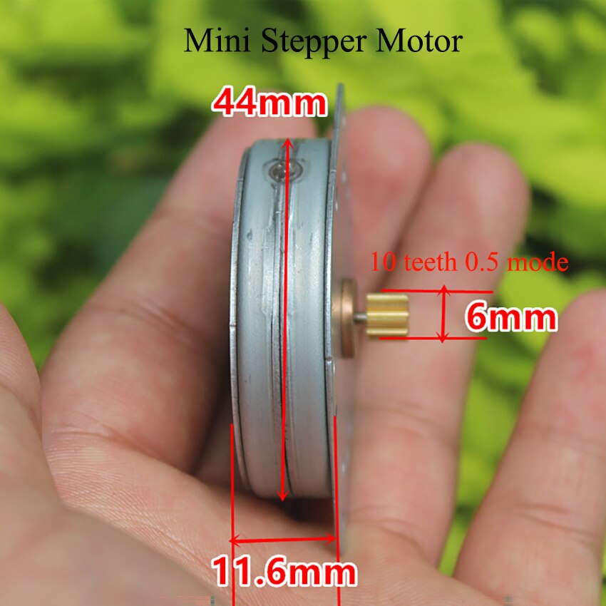 DC 12V Ultra-thin Stepper Motor 2-phase 4-wire 3.6 Degree Mini Stepping Motor 10 Teeth 0.5 Module Gear Stepper Motor Accessories