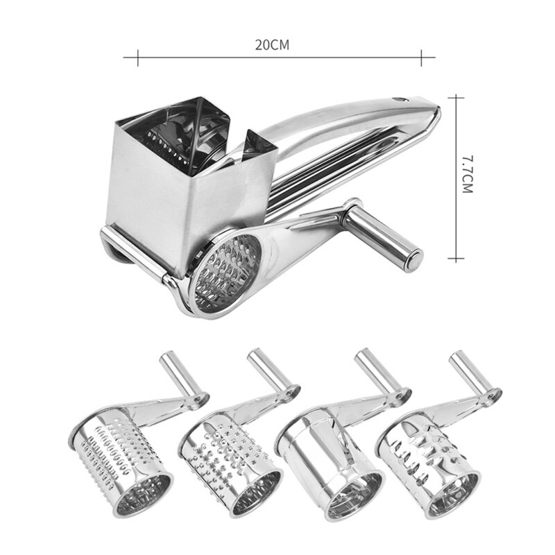 Hand Cranked Cheese Grater Stainless Steel Rotary Vegetable Carrot Ginger Slicer for Home Kitchen Shredder Butter Cutter Grinder