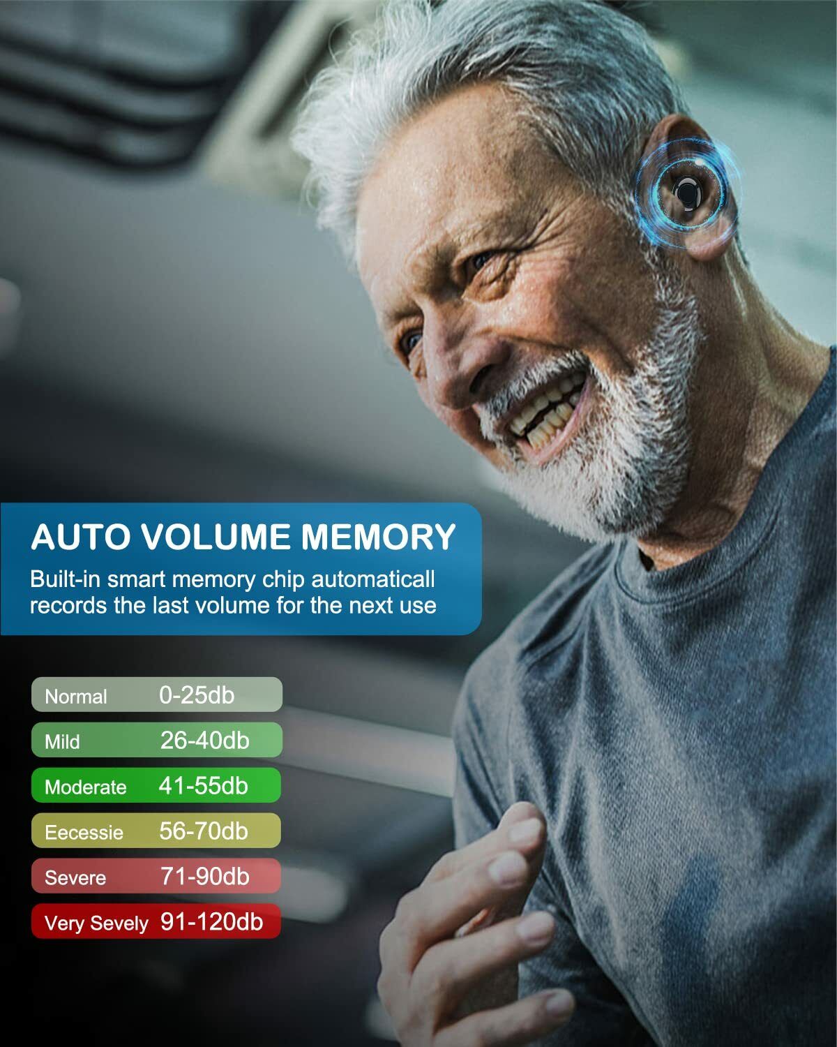 Hearing aid, rechargeable Adjustable hearing aid amplifier For mild to moderate hearing loss for seniors