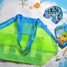 1 stk svømningsposer bærbar strand sammenklappelig mesh strandopbevaringskurve vandtæt udendørs sportsbassinetaske til børn