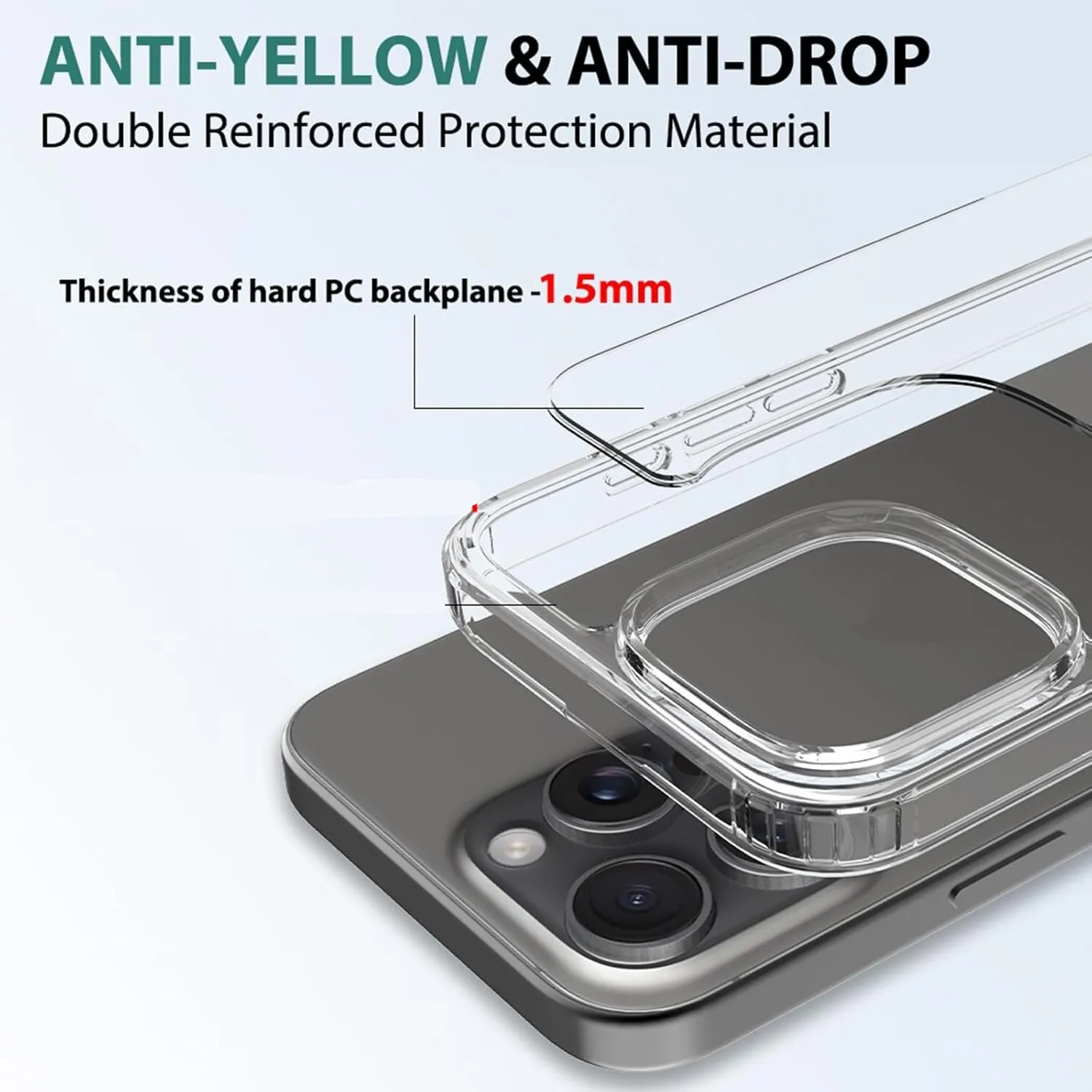 Funda protectora ultrafina resistente a golpes y caídas adecuada para IPhone 16 15 14 13 12 11 Pro Max 16e funda de teléfono transparente