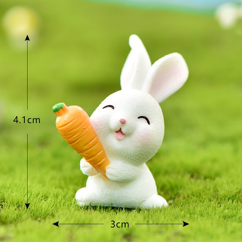 Cartoon Konijn Wortel Miniatuur Fairy Tuin Accessoire Micro Landschap Cactussen Deocration Handgemaakte Craft Hanger: Rabbit with carrot