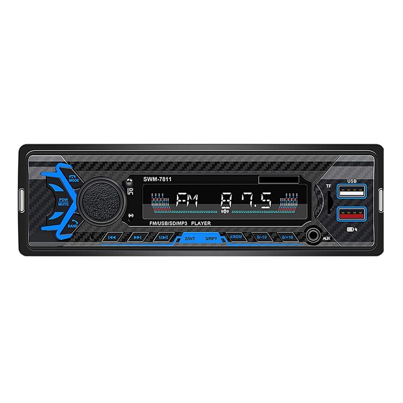 Single Din Car Stereo With Voice Control, FM Radio System,Bluetooth Handfree Calling,Daul USB Fast Charging,Mp3 Player