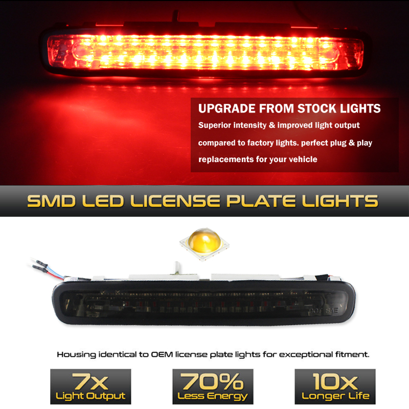 iJDM Car led 12V for Ford Mustang Super Bright 16-LED 3030 chips Third 3rd Brake Light For 2005 Ford Mustang red led
