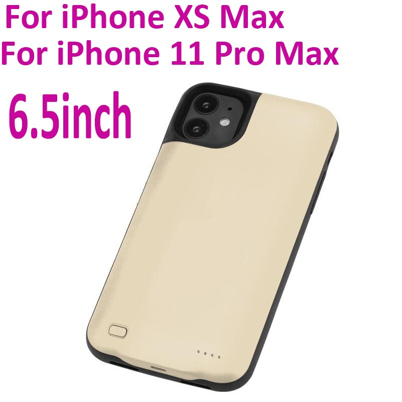 Battery Charger Case For iPhone X XS 11 pro Max Power Case External Battery Pack For iPhone XR XS Max 11 pro Phone charger case: Gold for XS Max