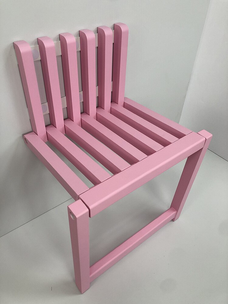 Silla plegable montada en la pared, taburete oculto de madera maciza para porche, puerta, armario de zapatos, baño, balcón, sala de estar: pink