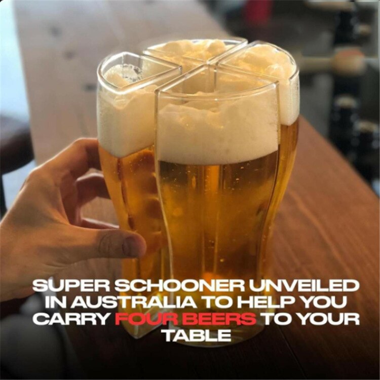 Super Schooner Beer Glasses Mug Cup Separable 4 part Large Capacity Thick Beer Mug Glass Cup Transparent for Club Bar Party Home