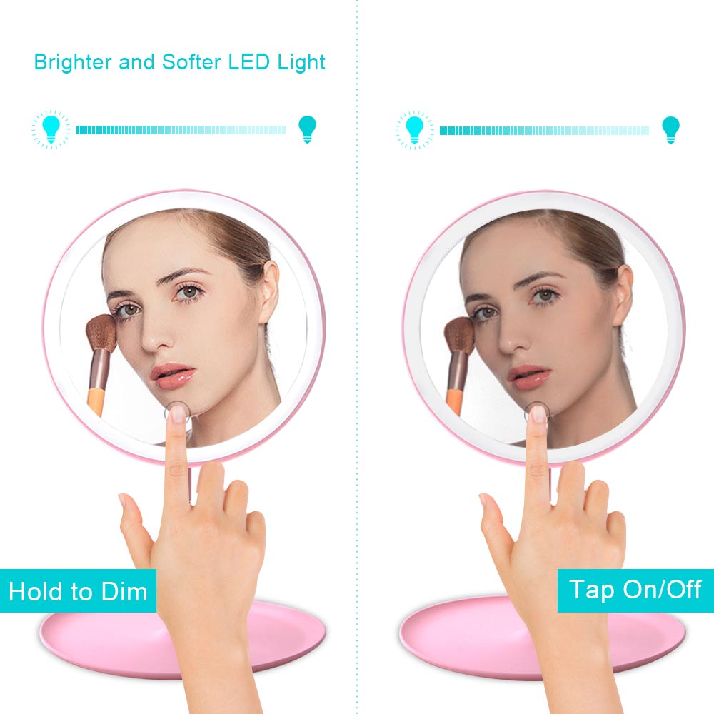 Sminkespejl med berøringsskærm led lys naturligt hvidt dagslys makeup spejl fleksibelt justerbart usb kosmetik spejl makeup