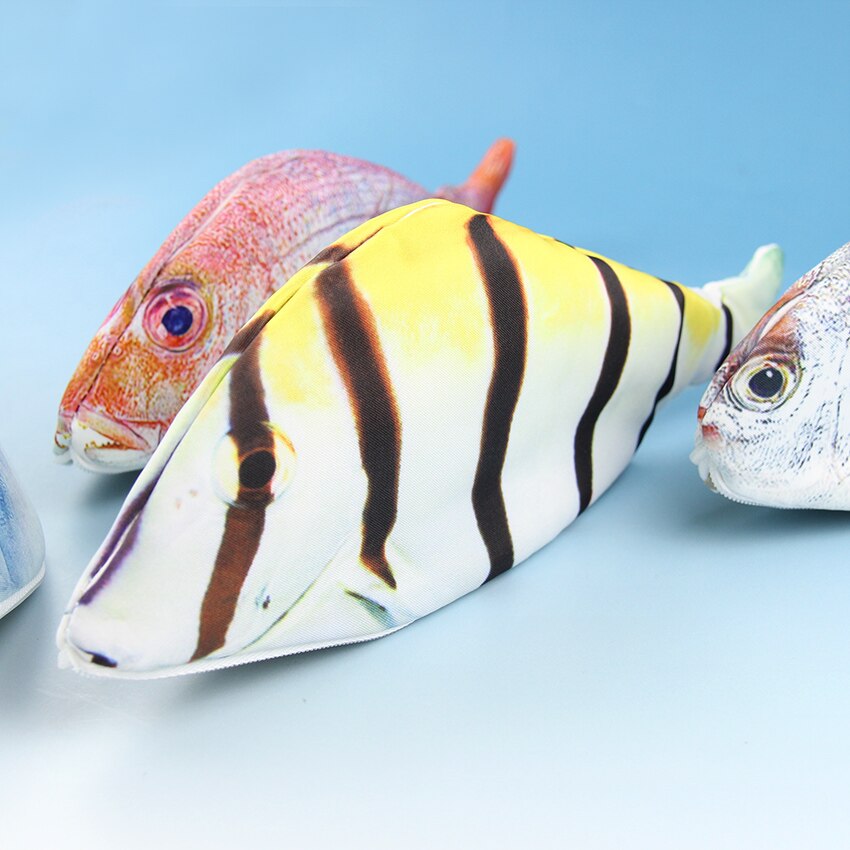1 PC Fish Shaped Pencil Bags Animal Pencil Box Pencil Case of Large Capacity School Funny