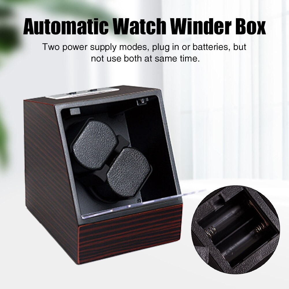 Dual Rotating Practical Portable Displaying Automatic Watch Winder Box Battery Powered Storage Case Multifunction Easy Install: B EU