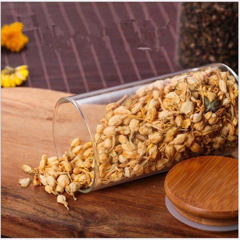 Mason Candy Jar For Spices Glass bamboo Cover Container Glass Jars With Lids Cookie Jar Tea Coffee Beans Grains Candy Jars