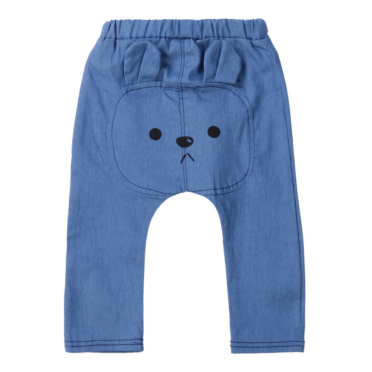 Baby dreng piger denim harembukser 0-3y småbørn bjørn joggingbukser joggers elastiske bunde bukser jeans