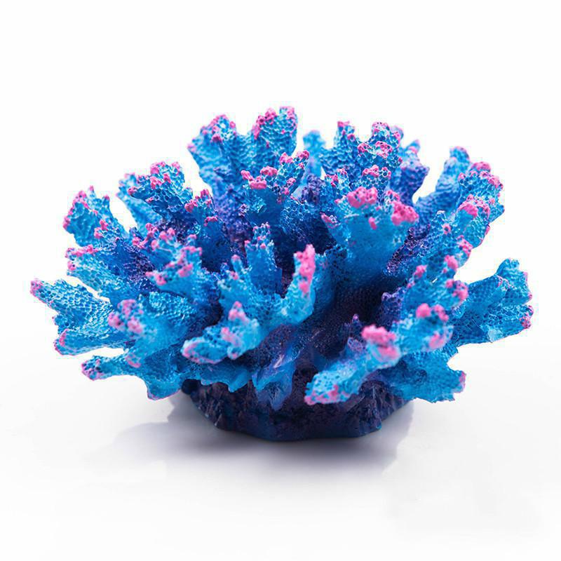 Harpiks blomst koral akvarium dekoration sten akvarium koralrev ornament koral plante akvarium baggrund dekoration diameter 11cm: Blå