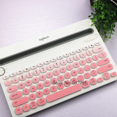 Tastatur Abdeckung Schutz Für Logitech K480 Bluetooth Multi-Gerät Tastatur Silikon Staubdicht kabellos Schreibtisch Staub haut Film: GradientPink