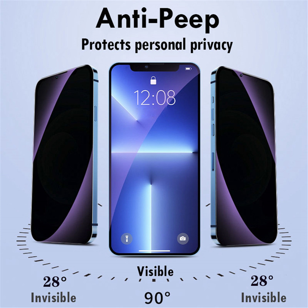 Protetor de tela de privacidade anti-luz azul, 5 peças para iphone 15 14 13 12 mini 11 pro xr xs max película protetora de vidro anti-espionagem