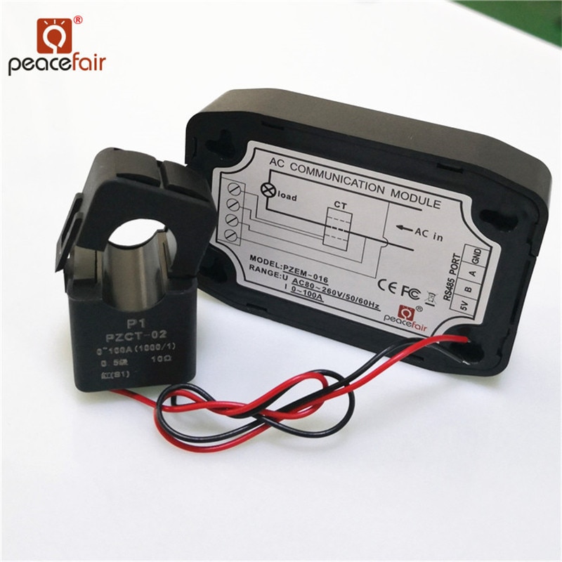 1PCS Newest AC Power Meter Energy Meter 220V 100A RS485 Electricity Kwh Meter for Homekit PZEM-016 With Split CT