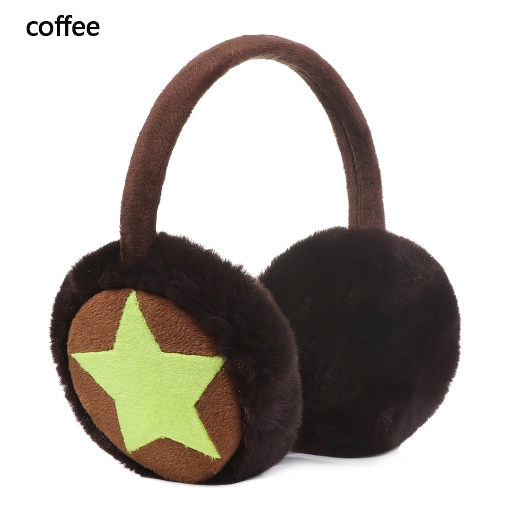 Pluizige Oorbeschermers Herfst Winter Warm Comfortabele Warm Oorklep Vrouwen Mannen Outdoor Skiën Fietsen Rijden Oorbeschermers Ster Oorwarmers: Coffee