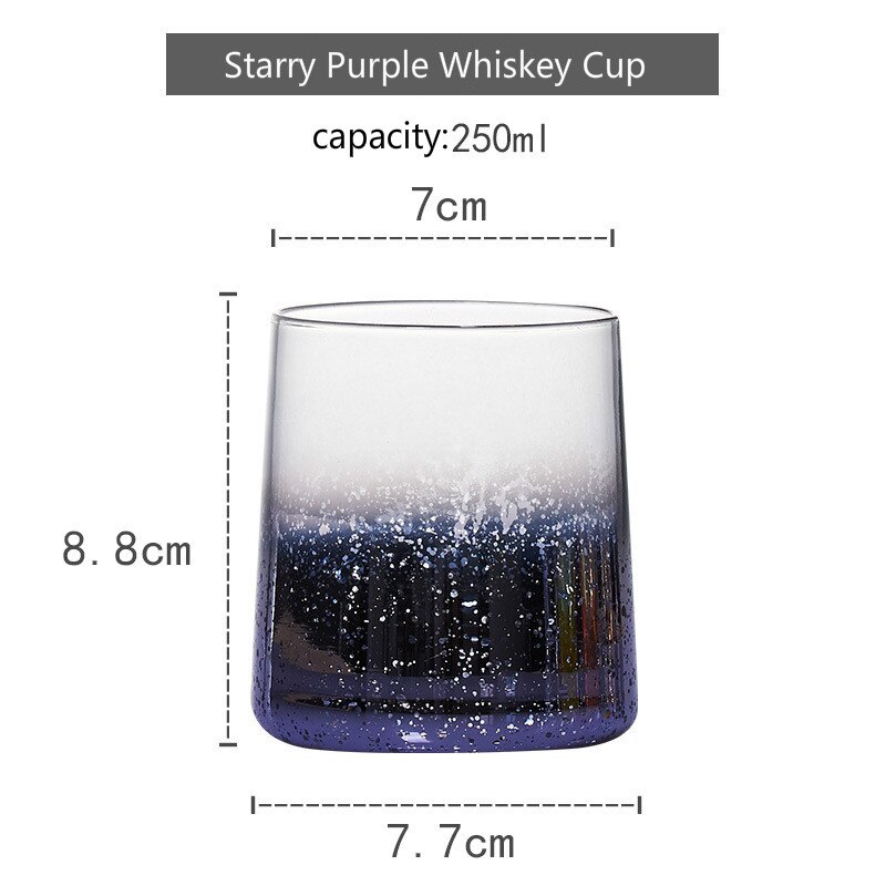 Europeisk stil stjerneegg koppplatering farge stor kapasitet blyfri glass kopp husholdning krystalljuice kopp ølkopp: Lilla whiskyglass