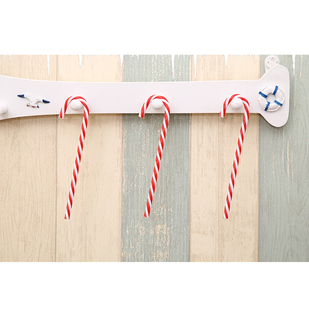6 stks/partij Kerstboom Candy Crutch Hanger Decor Accessoires Opknoping Ornament Voor Jaar Party