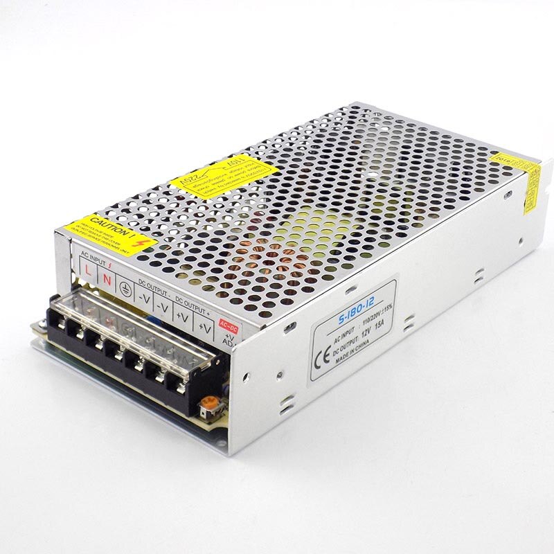AC100V-265V Naar Dc 12V 15A Verlichting Transformator Cctv Camera Voeding Driver Adapter Converter Led Strip Switch Charger L19