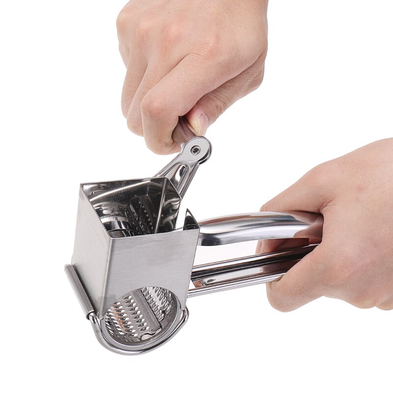 5in1 Stainless Steel Rotary Cheese Grater Manual Cheese Butter Shredder Slicer Grater With 4 Replacement Drums Blades