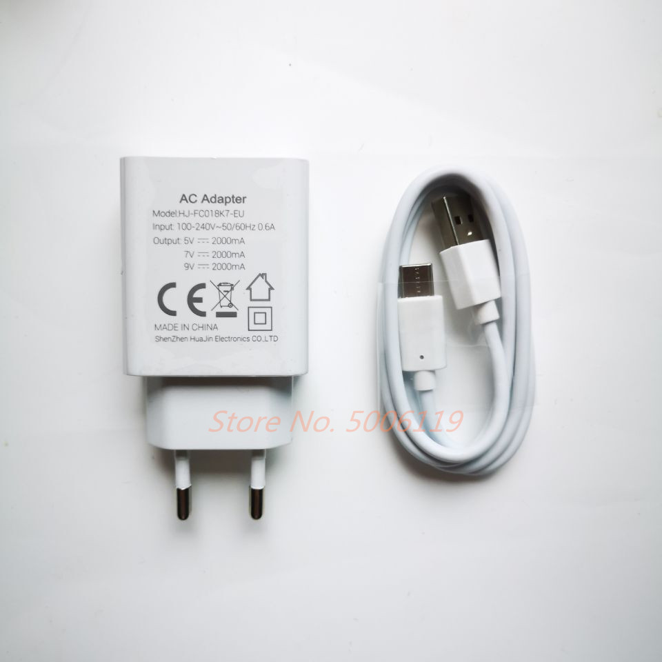 Neues Original OUKITEL WP6 WP7 praktisch EU Ladegerät Reiseadapter Stecker + Mikro Typ-C USB Datenleitungskabel: Braun