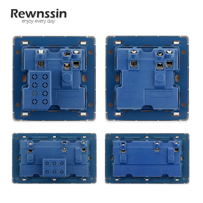 USB Wall Socket 3 Pins UK Standard Outlet 13A 110V-250V Socket 2.1A Dual USB Plug Charger Ports Double Wall Power Gray Plastic