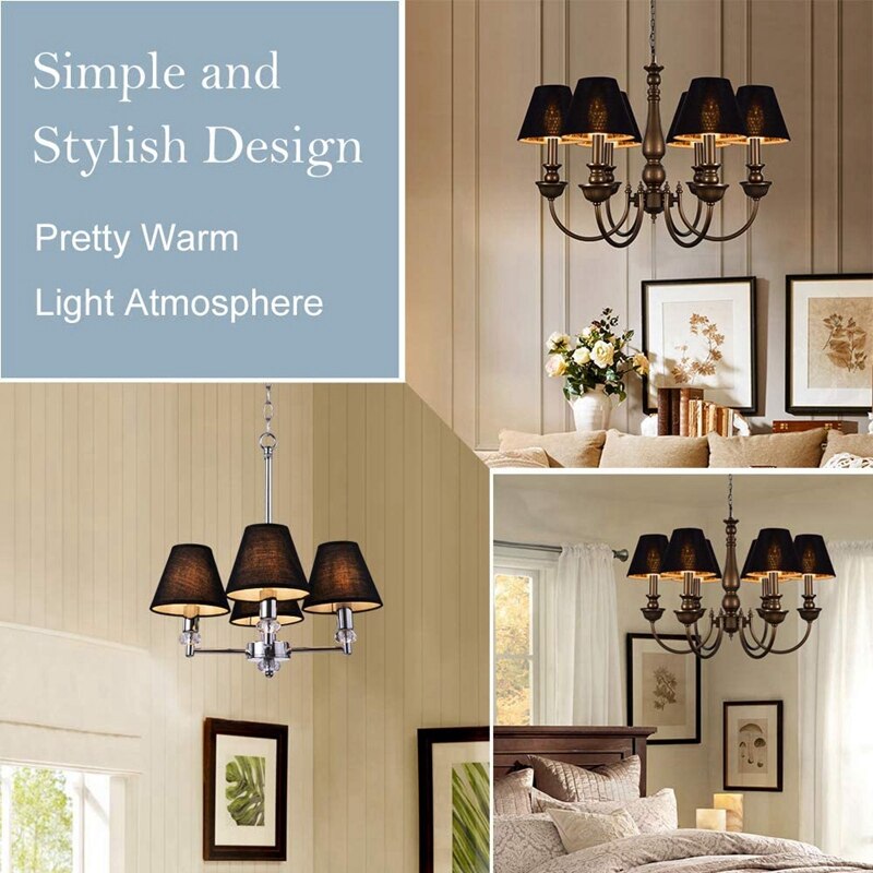 Lber Kleine Lampenkap Set Van 3 Kroonluchter Schaduw Kleine Lamp Schaduw Clip Voor Kandelaar Lampen Tafel Kroonluchter Wandlamp
