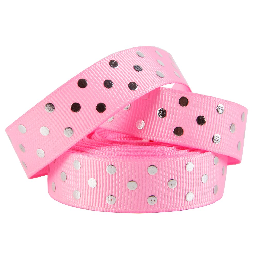 david angie 5/8" silver Polka dot gold foil heart love Valentine's Day grosgrain ribbon DIY Party Decoration Material,5Yc3231: 1060134004