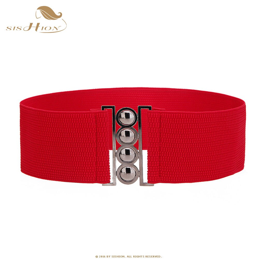 SISHION Mode Vrouwen Riem Elegante Wit Rood Zwart Brede Tailleband Corset Vintage Stretch Elastische Vrouwelijke Riem VB0004