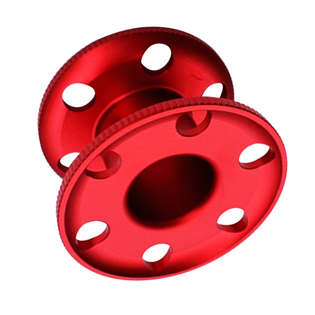 Lightweight, durable aluminum scuba diving finger spool snorkel guide line reel for water sports snorkeling accessories: Red