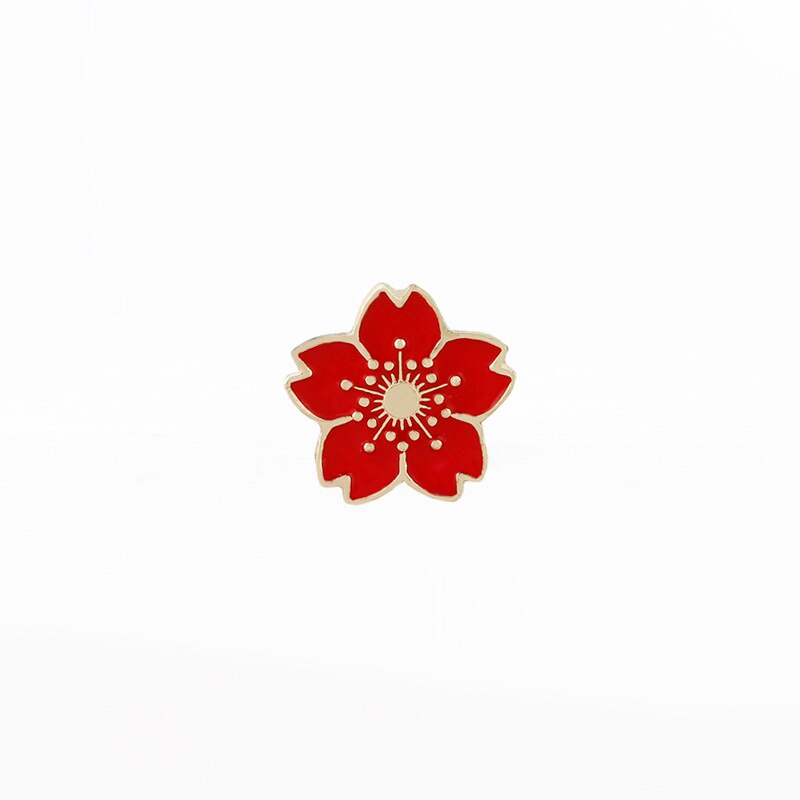 Meisjes Cartoon Broche Aardbei Cherry Emaille Pins Mode Paddestoel Rose Vruchten Knop Badge voor Vrouwen Jassen Revers Pin Sieraden: Flower