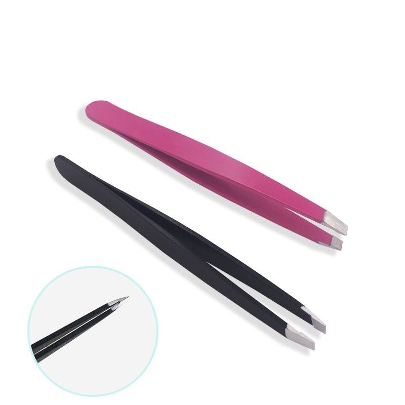 1PC Angled Slanted Eyebrow Tweezers Stainless Steel Face Hair Removal Eye Brow Trimmer Eyelash Clip Cosmetic Beauty Makeup Tool