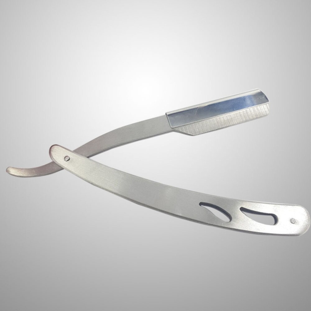 Stainless Steel Shaving Razor Straight Edge Razors Pro Mens Folding Shaving Manual Beard Shaver Barber Shaver Tool (Silver)