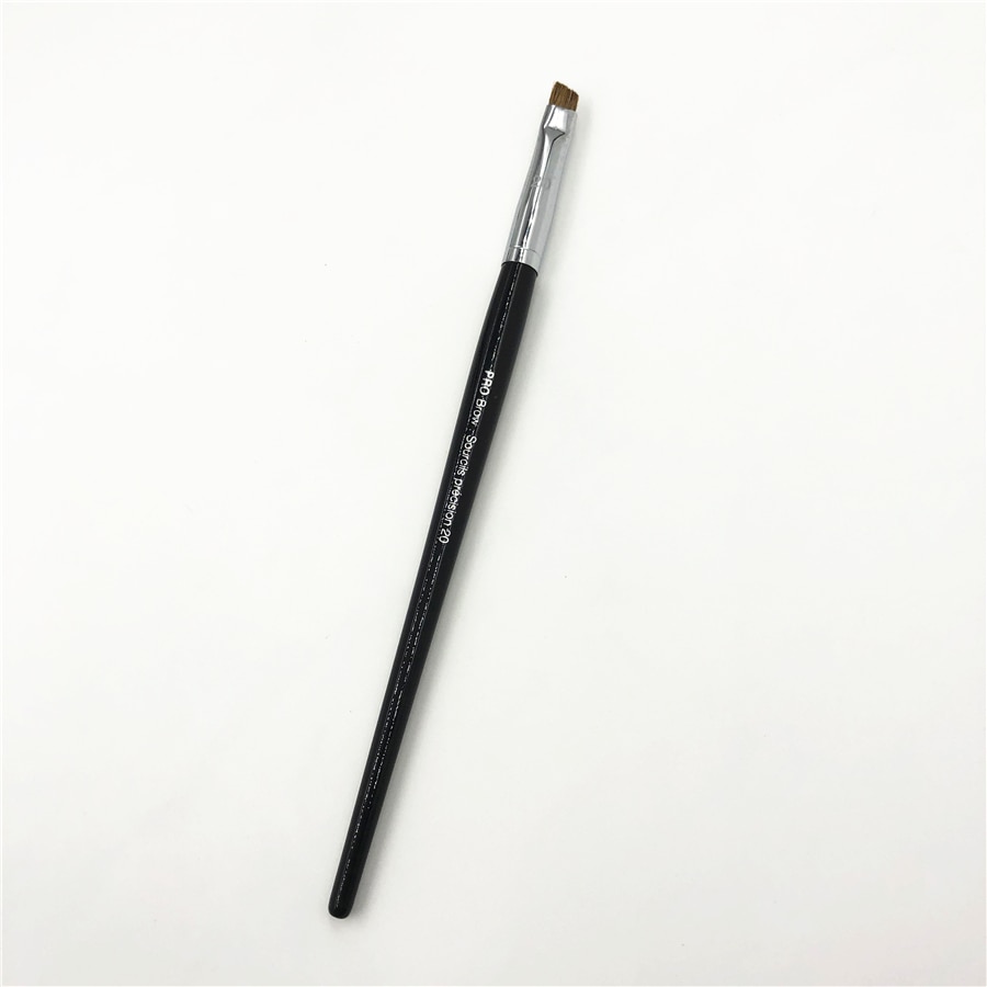 Professionele Schuine Platte Wenkbrauw Borstel Zachte Geitenhaar Lange Handvat #20 Pro Precisie Brow Make up Borstel